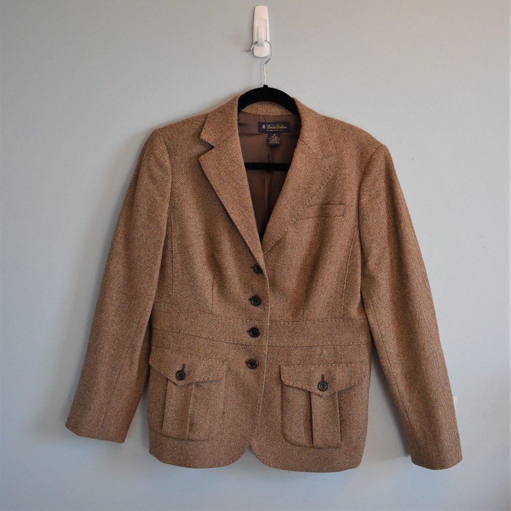 Brooks Brothers Brown Tweed Wool Blazer